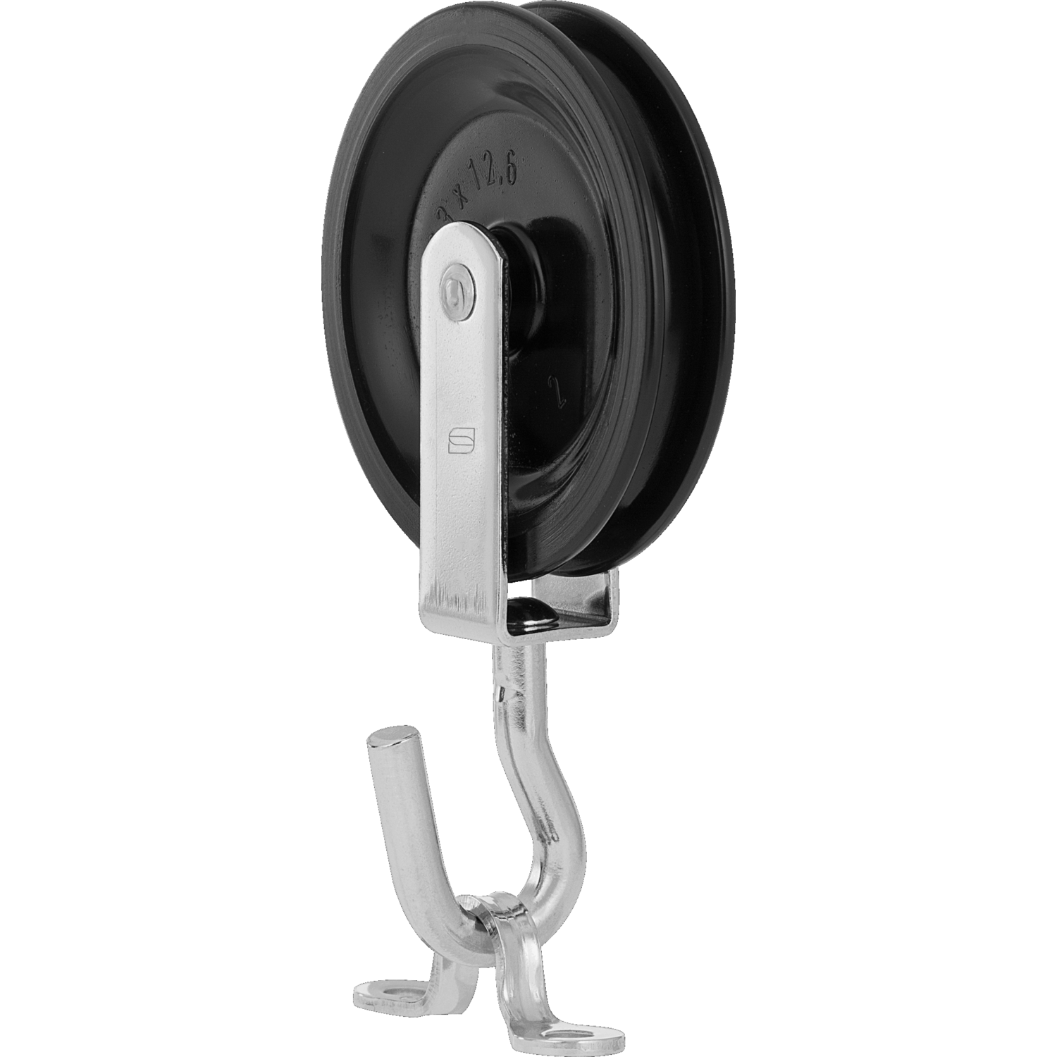 Steuerseilblock Gleitlager 12 mm - 1 Rolle, Krampe offen