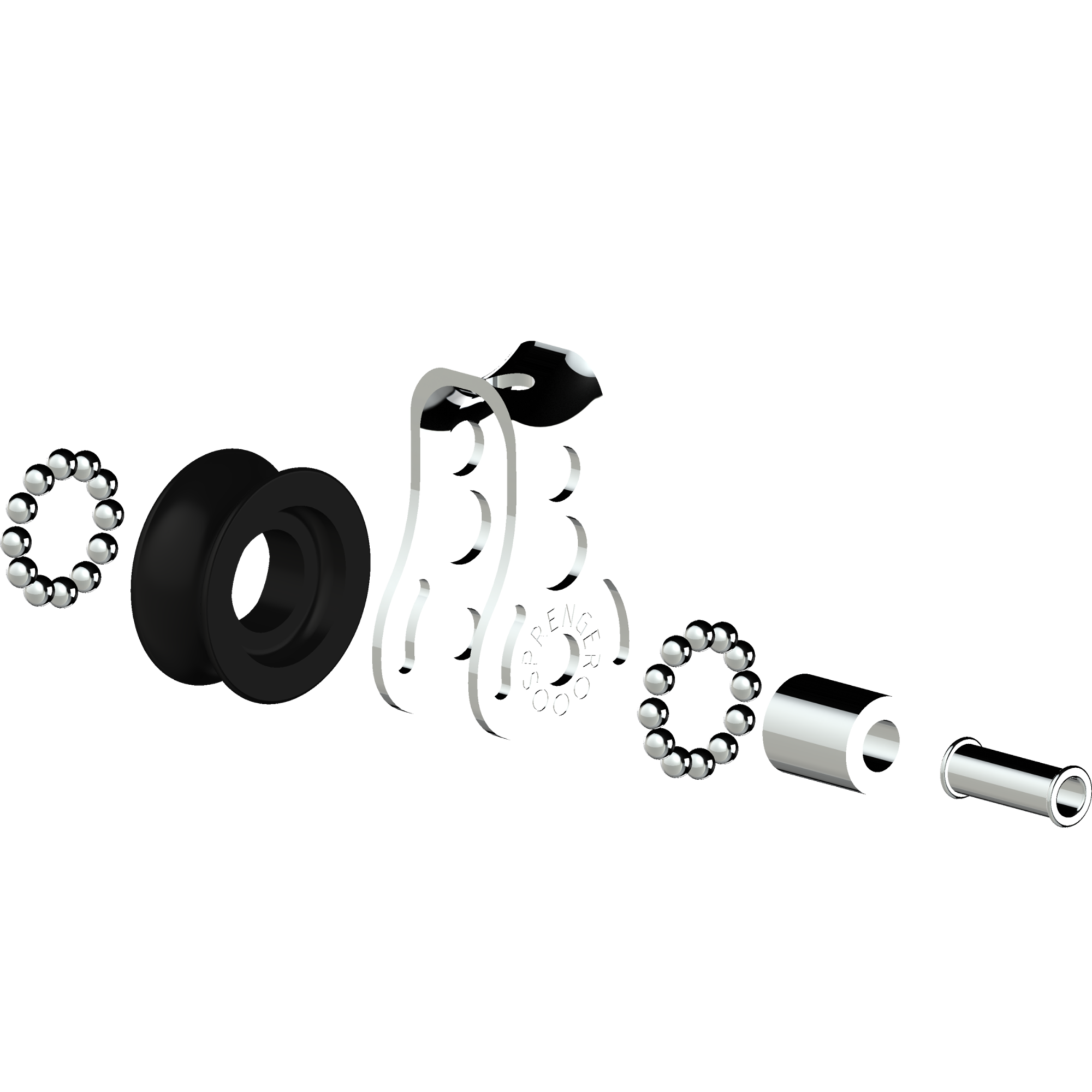 Micro XS Block Kugellager 6 mm - 1 Rolle, durchgehender Bügel
