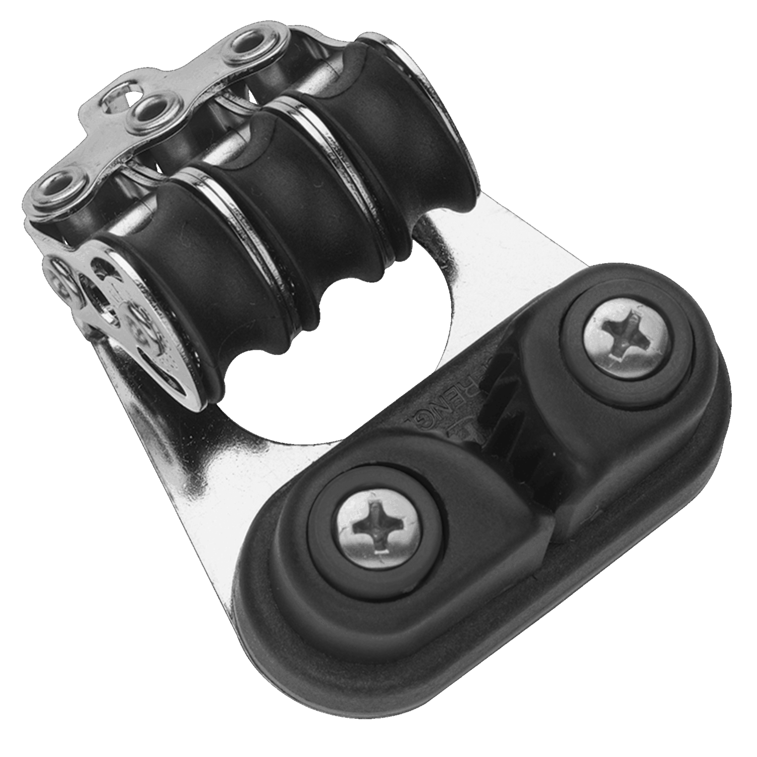 Micro XS Block Kugellager 6 mm - 3 Rollen, Schotklemme, Bügel