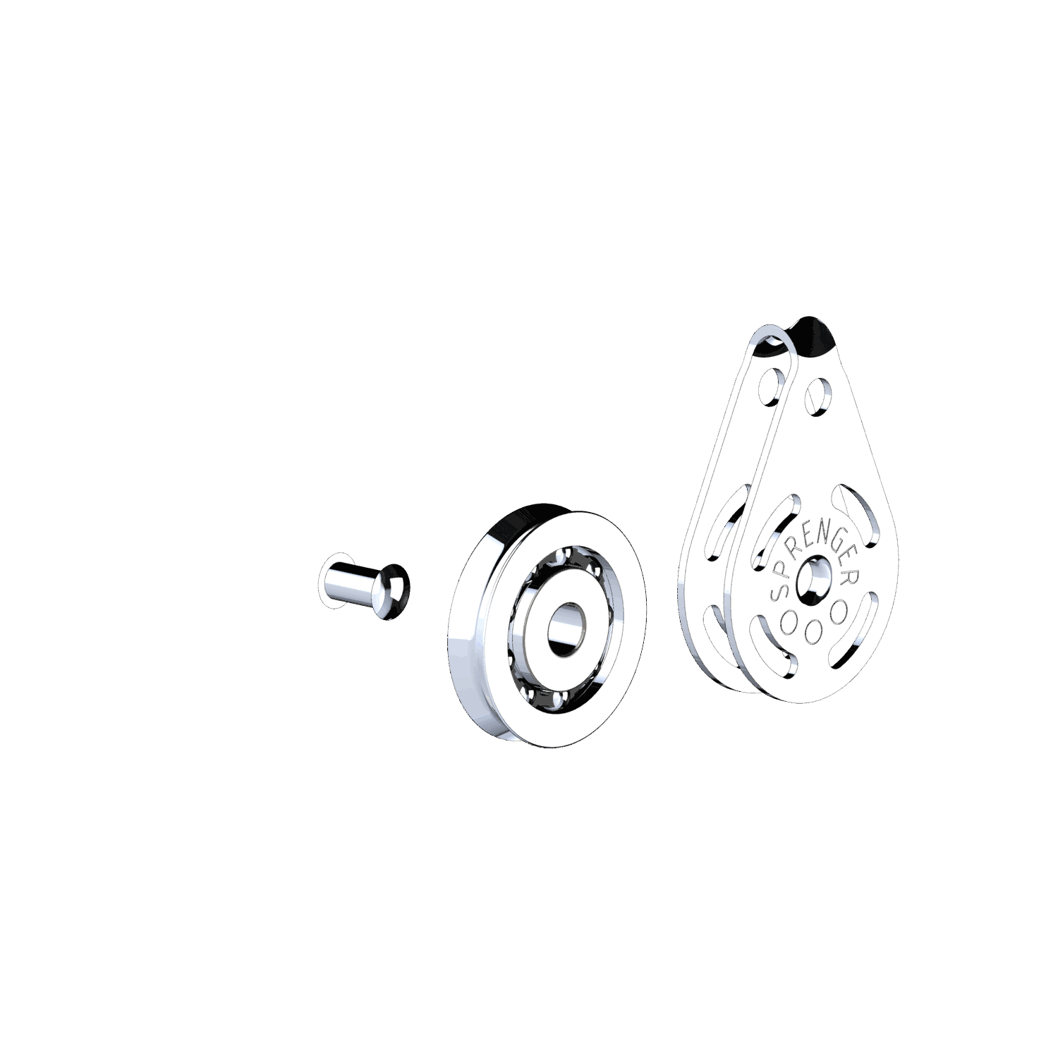 High Load Block Kugellager 4-6 mm - 1 Rolle, durchgehender Bügel