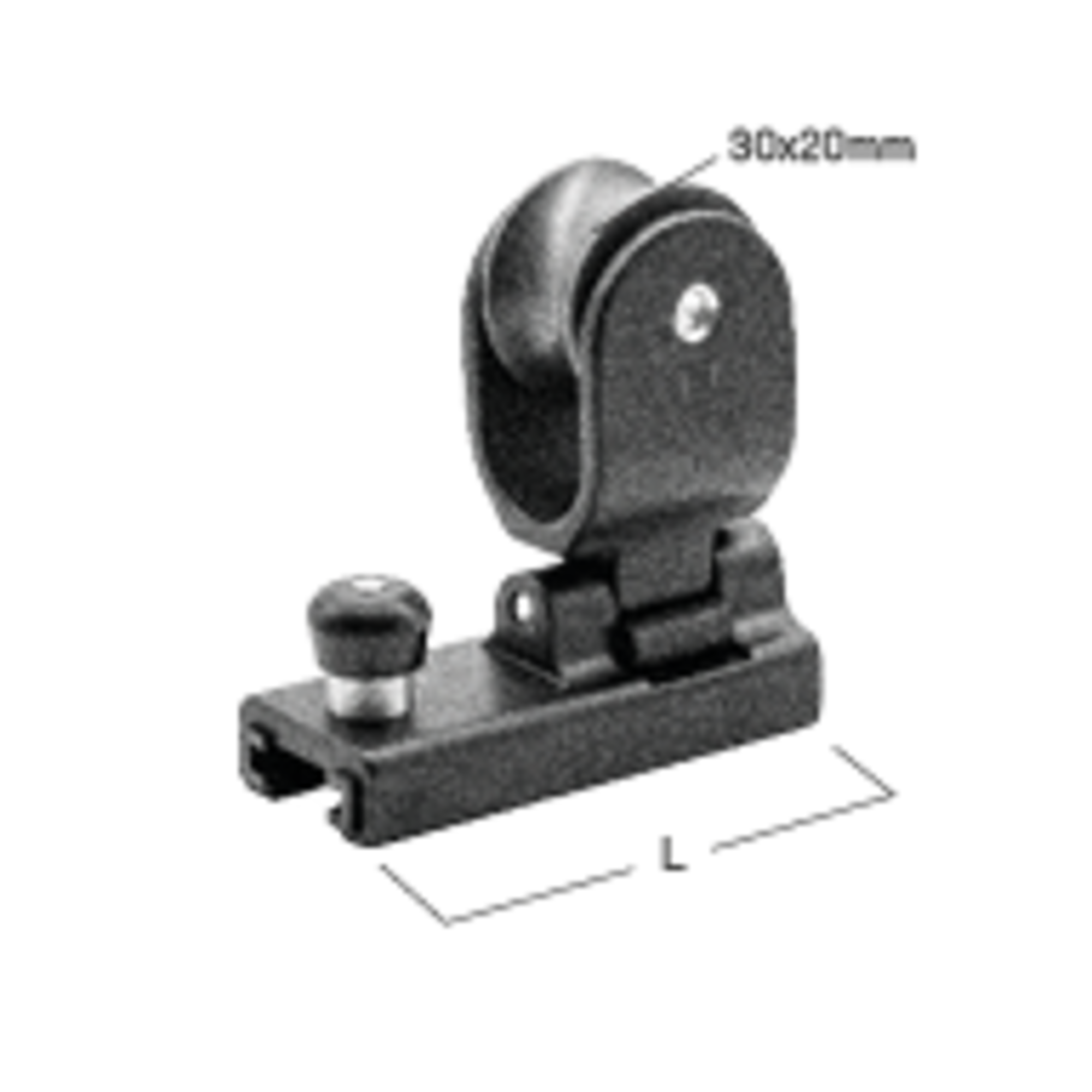 Genuaschlitten Gleitlager für Schiene 20 x 3 mm