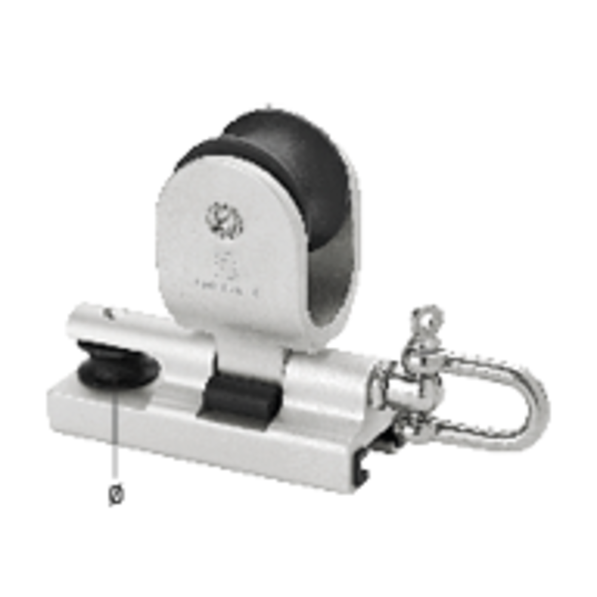 Genuaschlitten Cockpitverstellung Gleitlager 6 mm für Schiene 25 x 4 mm - Bolzen mit Schäkel