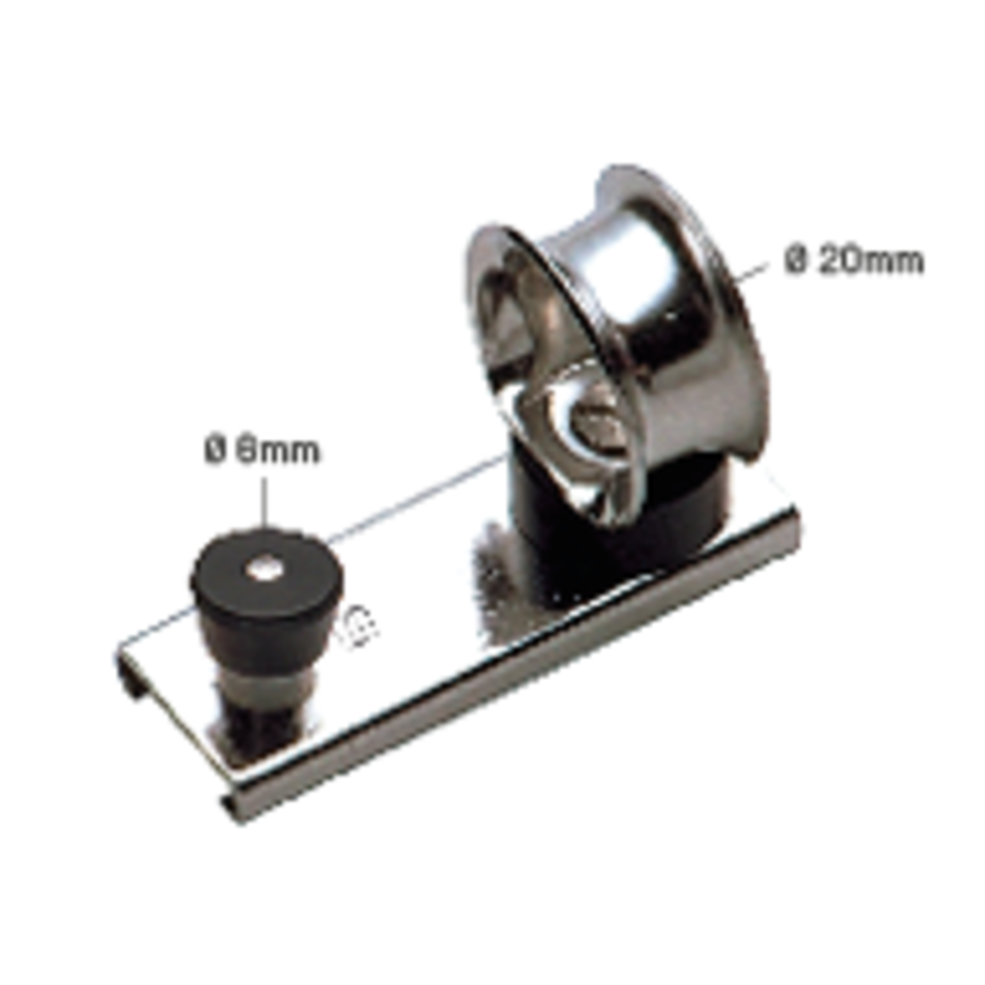 Schlitten für Schiene 20 x 3 mm - Leitöse