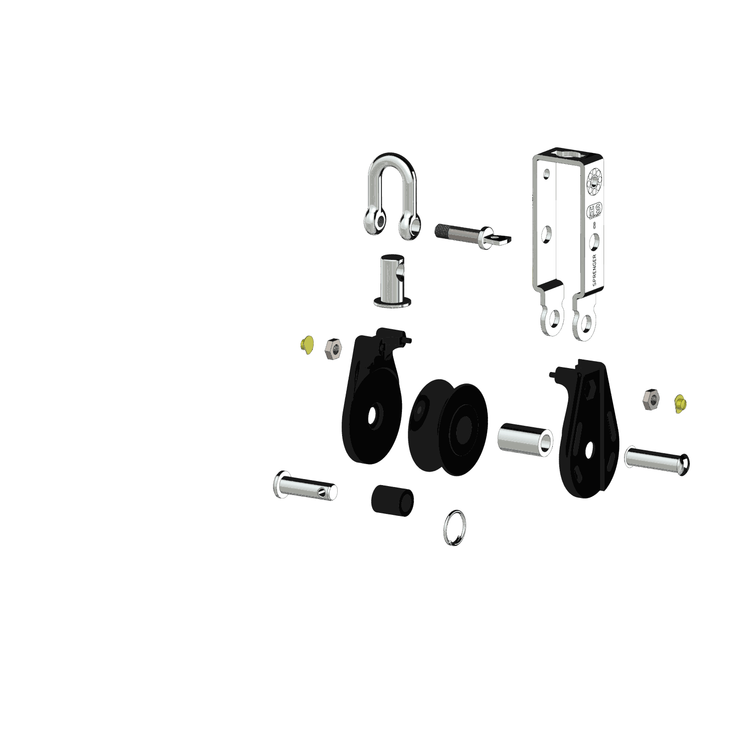 S-Block Gleitlager 8 mm - 1 Rolle, Wirbel, Hundsfott