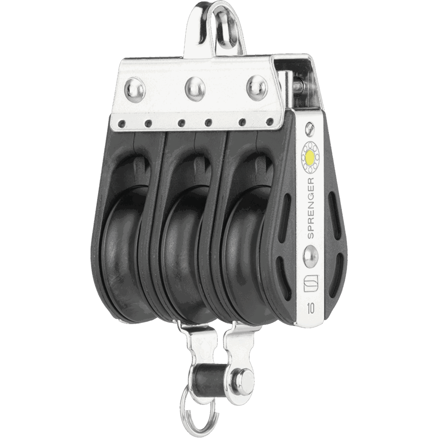 S-Block Gleitlager 10 mm - 3 Rollen, Bügel, Hundsfott