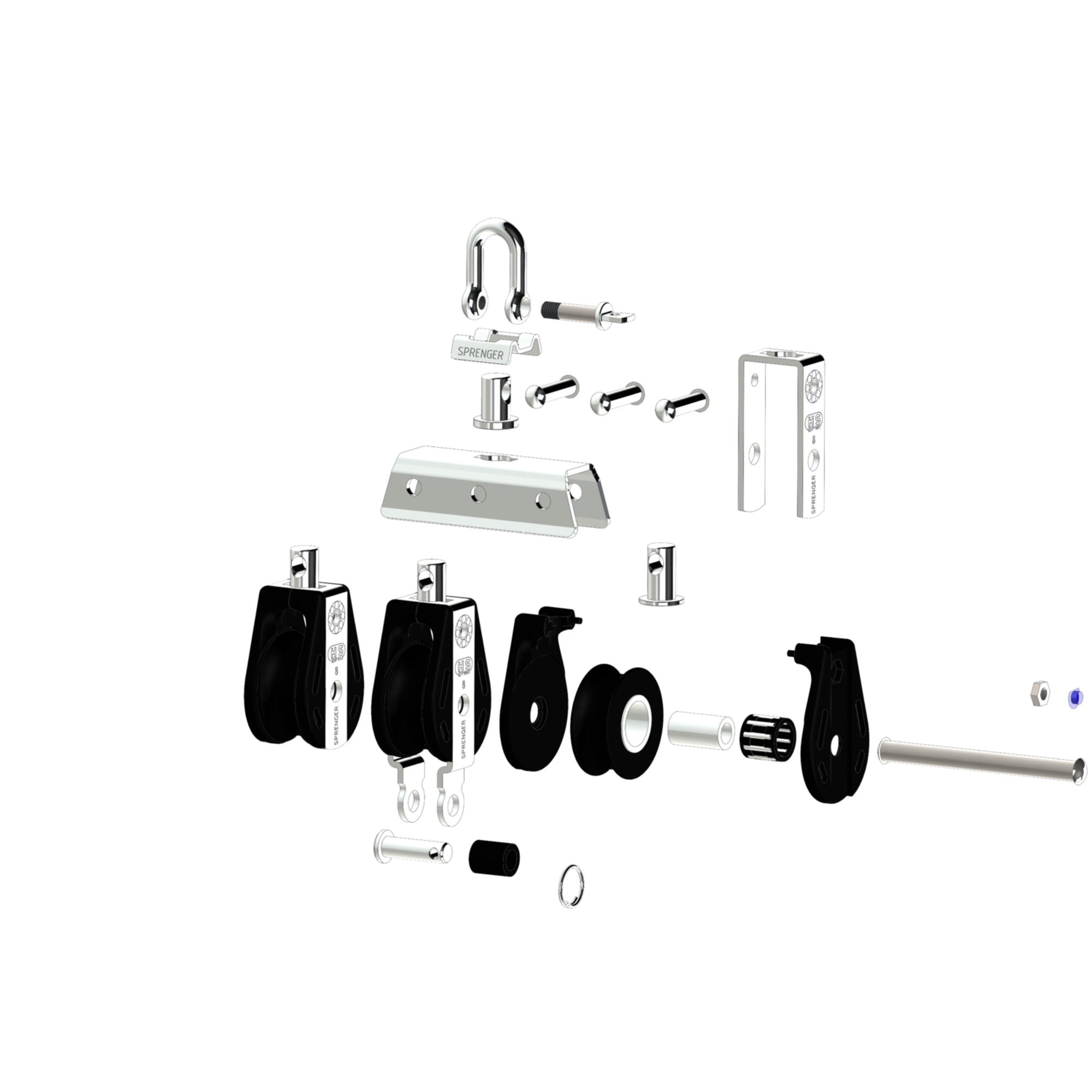S-Block Nadellager 8 mm - 3 Rollen, Arretierset, Hundsfott