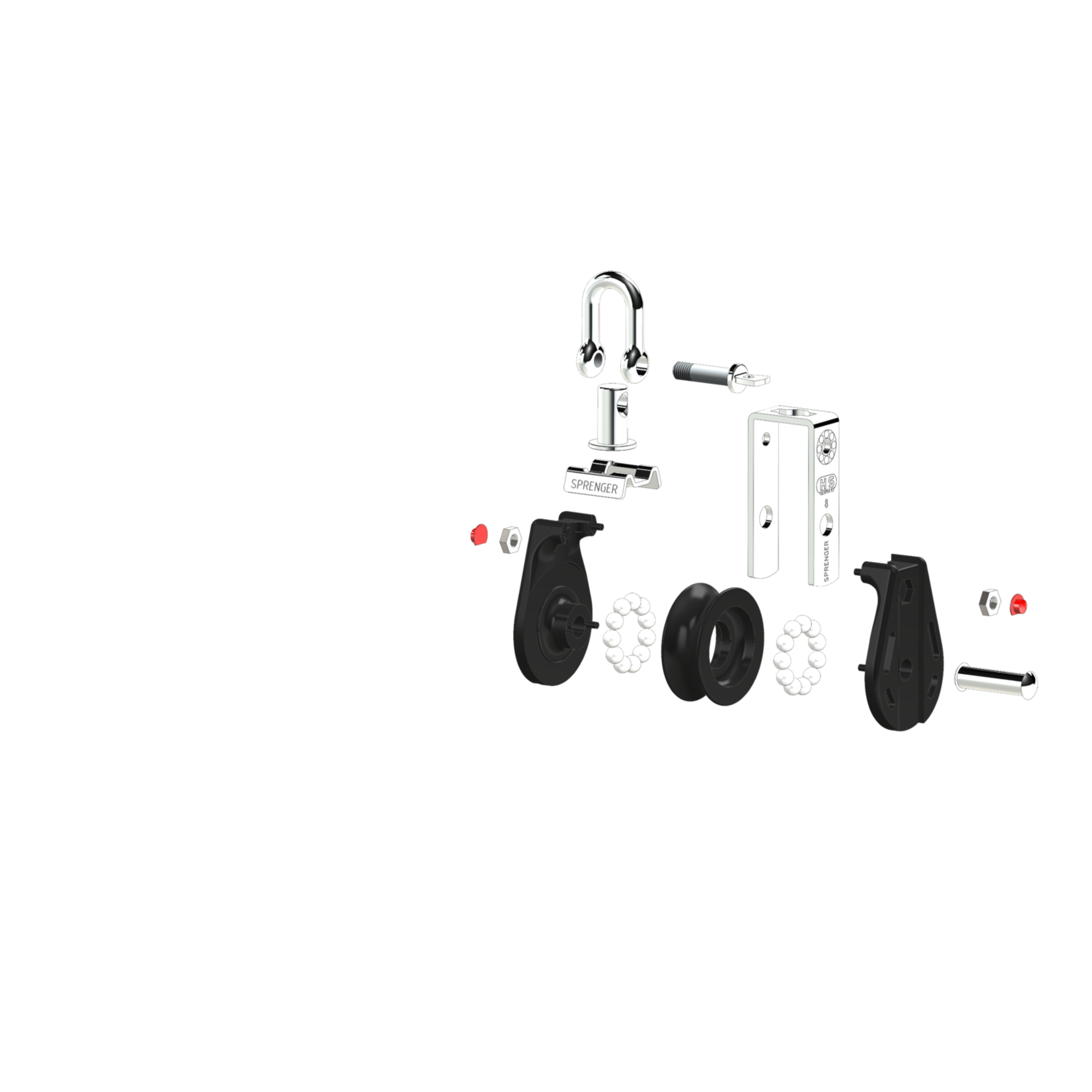 S-Block Kugellager 8 mm - 1 Rolle, Arretierset