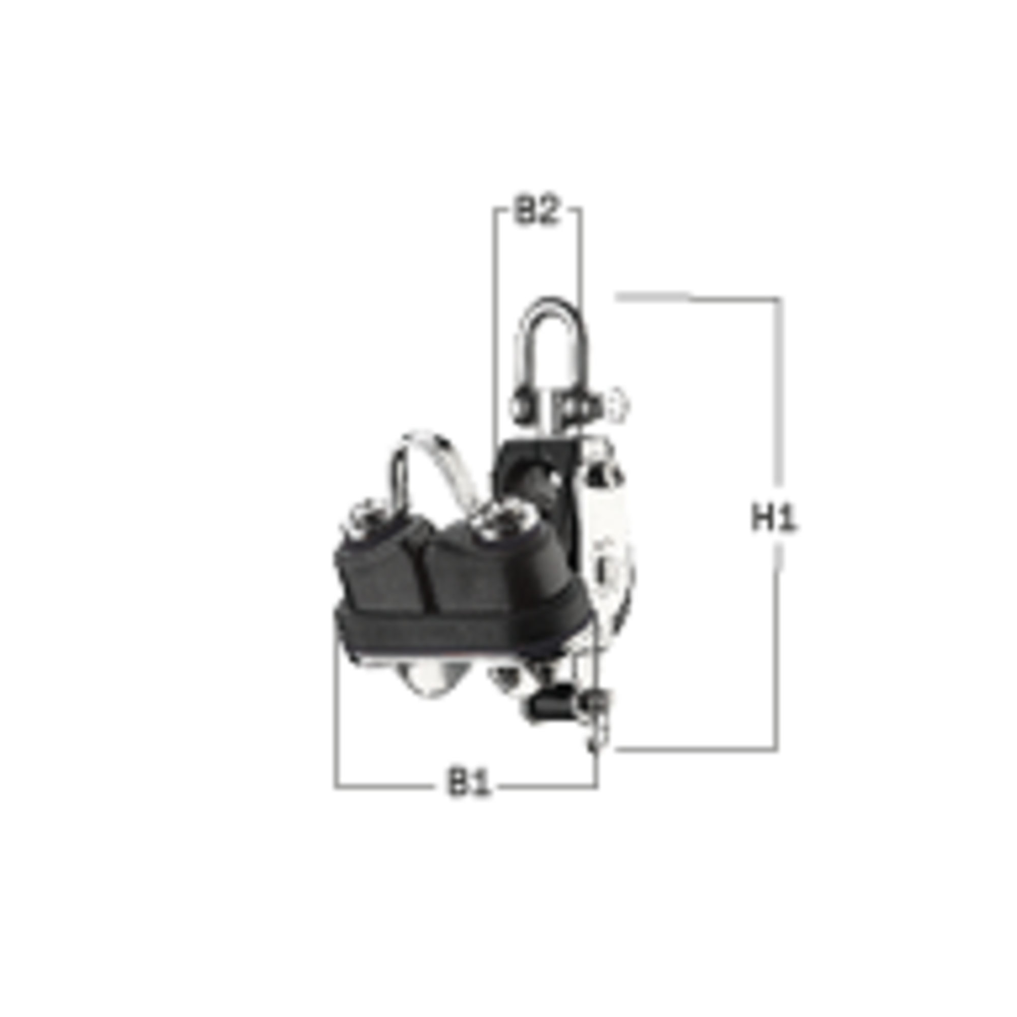 S-Block Großschotblock Gleitlager 8 mm - 1 Rolle, Wirbel, Hundsfott, Schotklemme