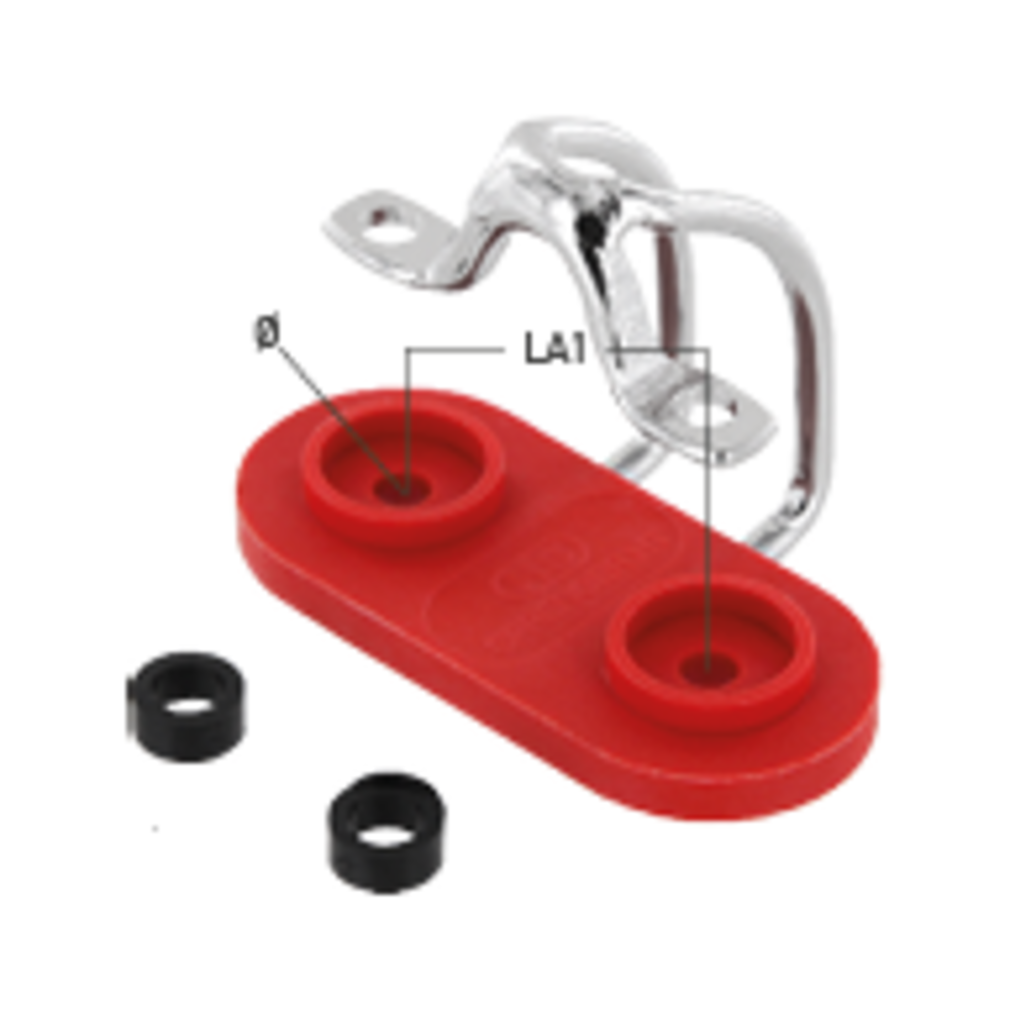 Spezial-Schotführung für Camlan® Schotklemme 3-6 mm - Grundplatte, Unterlegscheiben